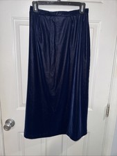 VTG 80s 90s Talbots Blue Maxi VELVET SKIRT 6 Petite Made in USA