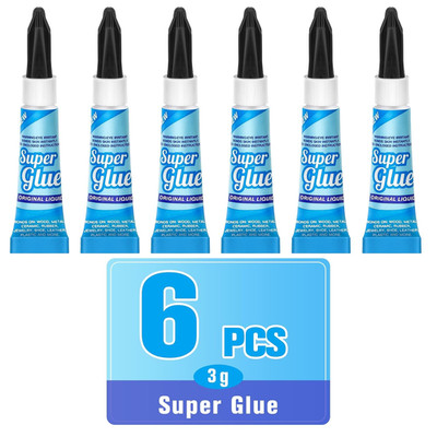 Super Glue Liquid Clear 3 Gram (Pack of 6) for Plastic Metal & Wood   Instant CA