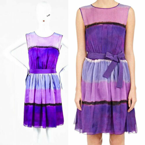 Robe En Soie Grise Philosophy Di Alberta Ferretti - Taille 4 - Italie - Occasion Très Bon État