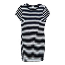 Old Navy Striped Shirt Dress Womens Size S Stretch Crew Neck Short Sleeve