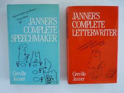 GREVILLE JANNER -  COMPLETE SPEECHMAKER and LETTERWRITER- JOB LOT 2 H/B BOOKS