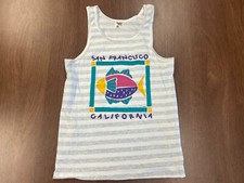 VINTAGE 90S SAN FRANCISCO TANK TOP L TENNESSEE RIVER GOLD SINGLE STITCH TEE USA