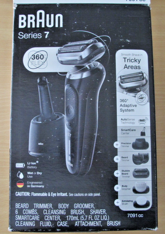 Braun Series 7 Wet/Dry 360 flex Men's Electric Shaver Black 7091cc