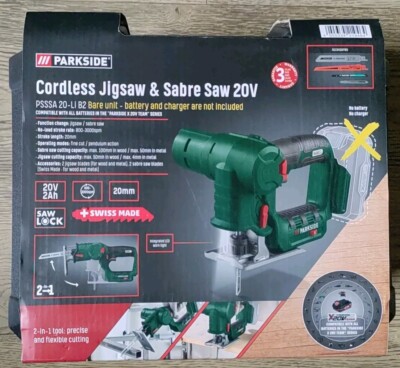 Drill Parkside In Jigsaw Parkside 20V Cordless 2in1 Jigsaw And