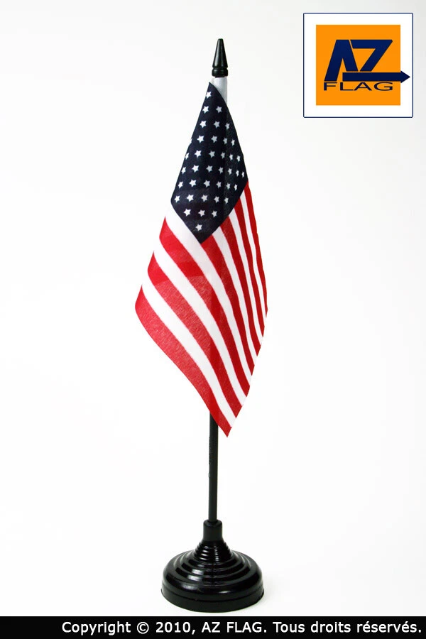 AZ FLAG DRAPEAU DE TABLE ETATS-UNIS 15x10cm - PETIT DRAPEAUX DE BUREAU AMÉRICAIN - USA 1