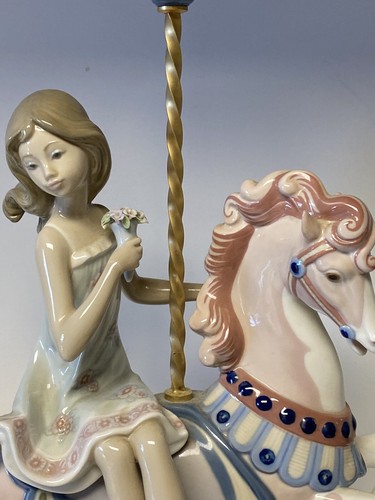 Lladro Retired Girl On A Carrousel By Jose Puche - Picture 2 of 8