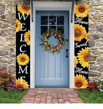 Sunflower Decor - Sunflower Porch Sign Banners - Home Decor for Outside Yard