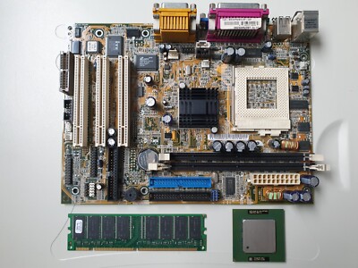 ASUS TUSI-M, Socket 370 mbo + CELERON TUALATIN-S 1400 + 256 SDRAM - FULL BUNDLE