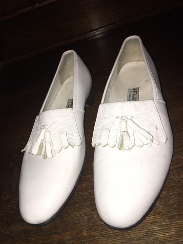 Mens Vintage Shoes White Leather 