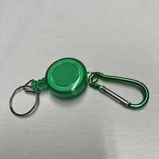 Retractable Carabiner Keychain Belt Badge Reels 27  Green Clip New