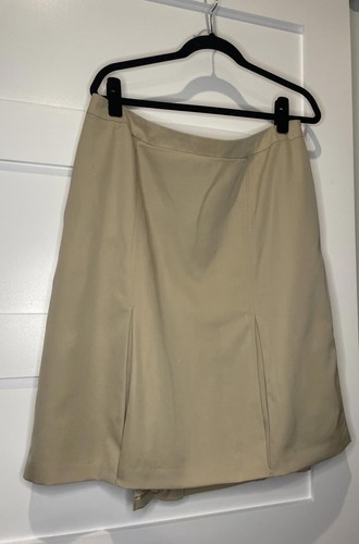 Talbots Women's Classic Khaki Pleated and Lined Skirt - 16W - Made in Japan