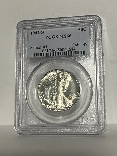 1942-S Walking Liberty Silver Half Dollar - PCGS MS 66