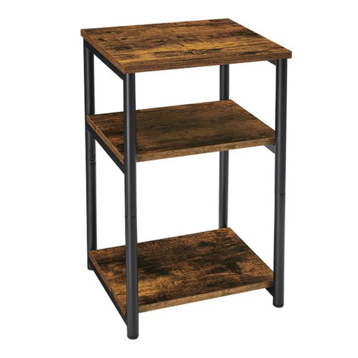 VASAGLE 3 Tier Industrial Tall Side End Table for Bedroom, Brown/Black(Open  Box)