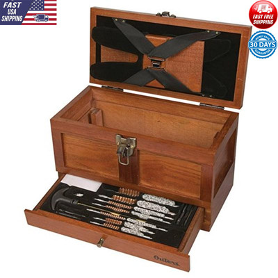 Wood Gun Cleaning Tool Chest Set 25-Piece Universal Firearms Cal. 22 ) New