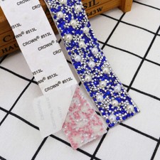 2pcs Glitter Rhinestone Chain Tape Band Resin Crystal Trimming 3cm X 40cm Decor
