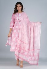 Indian Ethnic Kurta Pant Set Women Bollywood Party Wear Kurti Pant Dupatta Set