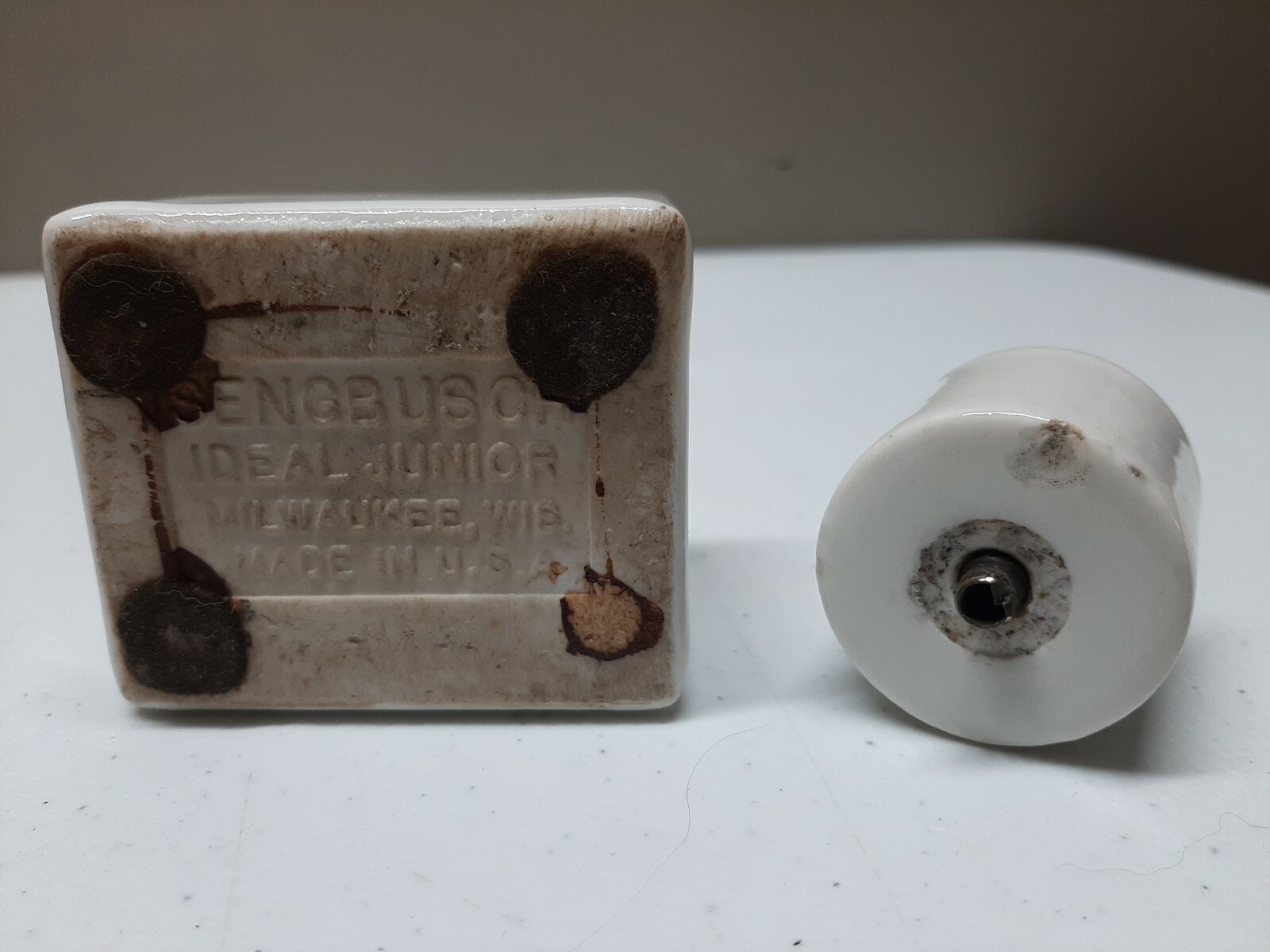 Vintage SENGBUSCH Porcelain Moistener Wetter stamp roller Ideal jr