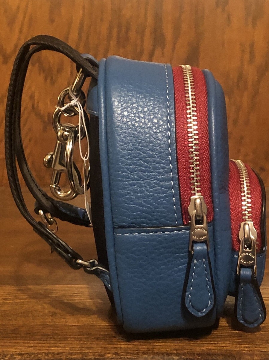 NWT-Coach-Mini Court Backpack-Bag Charm/Keychain-Blue Jay