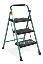 HBTower 3 Step Ladder, Folding Step Stool with Wide  Assorted Sizes , Colors 