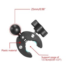 Motorcycle Double C for Head Clip Action Camera Bracket 360 Degree 25mm Ballhead