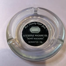 Vintage Advertising Ashtray  u.s. textile machine co scranton.pa  25th year