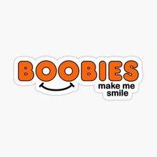 Boobies Make Me Smile Funny Joke Sticker Skateboard Hardhat Laptop