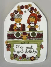 Figgjo Flint FF Turi Design Folklore Wall Plaque Made in Norway 6x4
