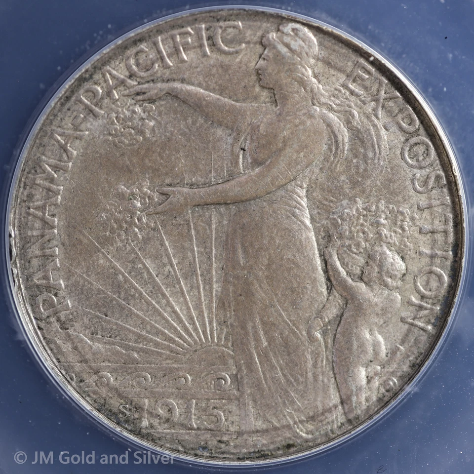 1915-S 50C Panama-Pacific Exposition Commemorative Half Dollar ANACS AU 55 - Image 3 of 4