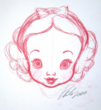 SIGNED SNOW WHITE BABY PRINCESS WALT DISNEY ORIGINAL MERCHANDISE cel DRAWING