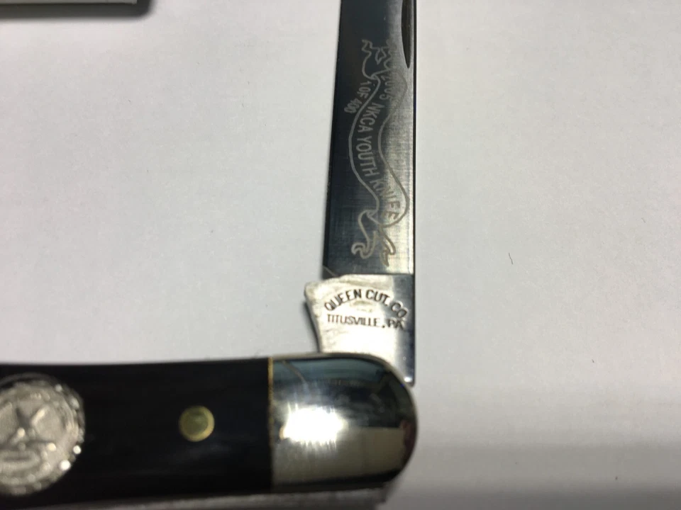 Cuchillo juvenil Queen Steel #56 2005 NKCA Buffalo Horn 1 de 400 Foto 3 de 4