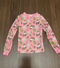 Extremely Me Girls Long Sleeve Pink Pajama Top Christmas Unicorn Theme Size 4