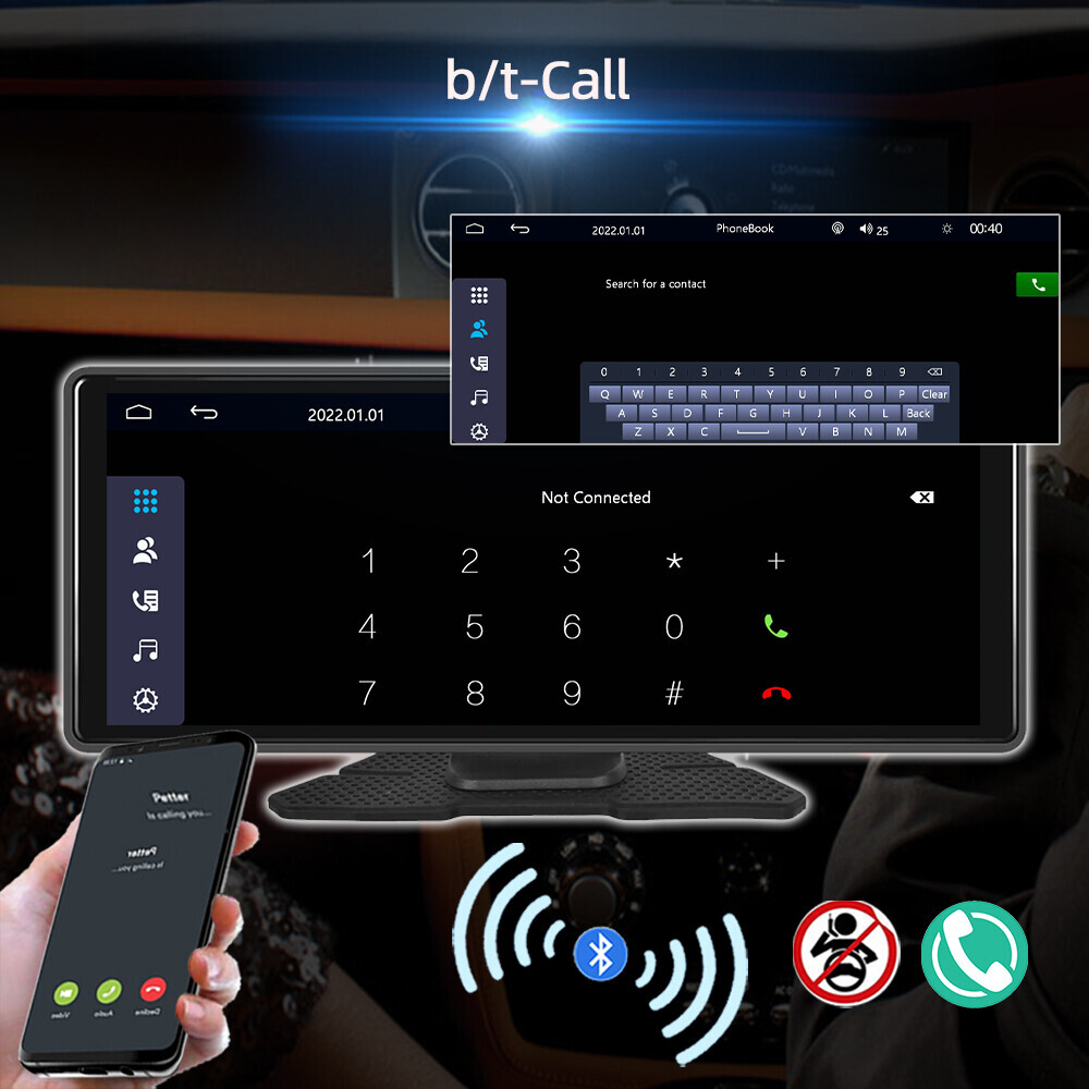 10.26"  Car Radio Portable Android Auto Wireless Carplay GPS Touch Screen Stereo