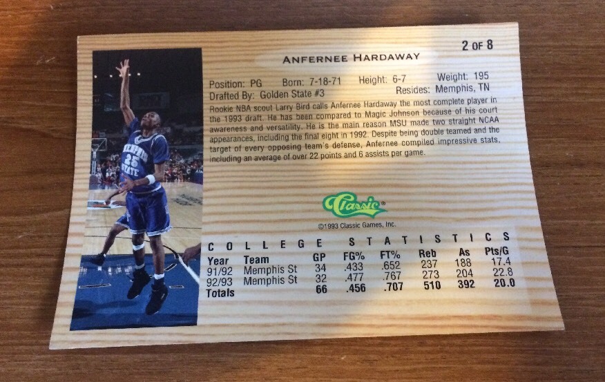 Carte NBA Basketball - Anfernee Hardaway N°29 VENDU EN LOT