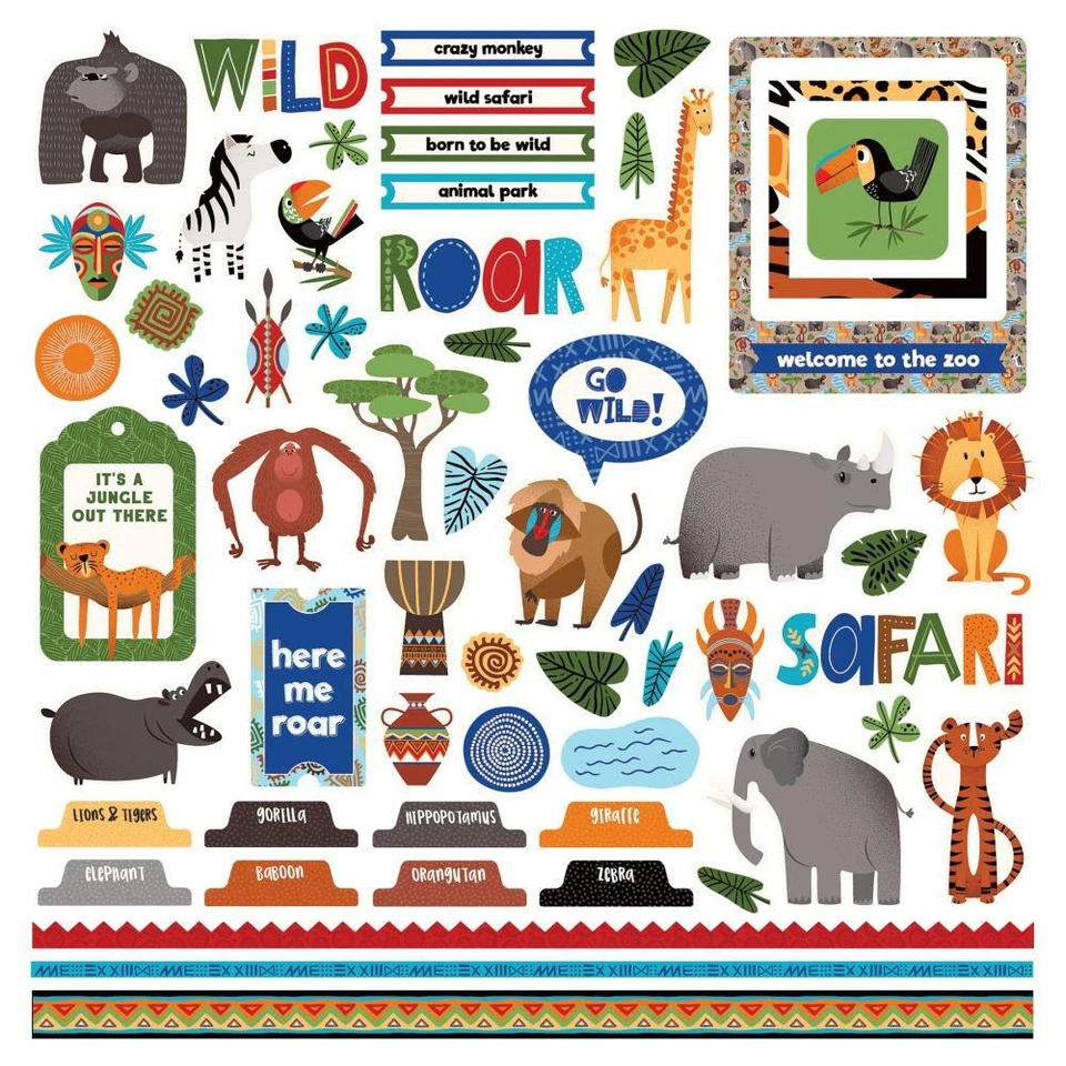 ZOO Safari Wild Colección Pack 12X12 Kit de Álbumes de Recortes Juego de Fotos WWS2114 Nuevo Foto 2 de 4