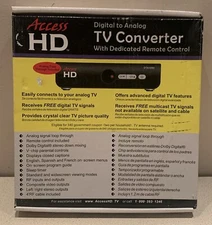 Digital to Analog TV Converter Box w/ Remote Control by Access HD DTA1080D.  NEW