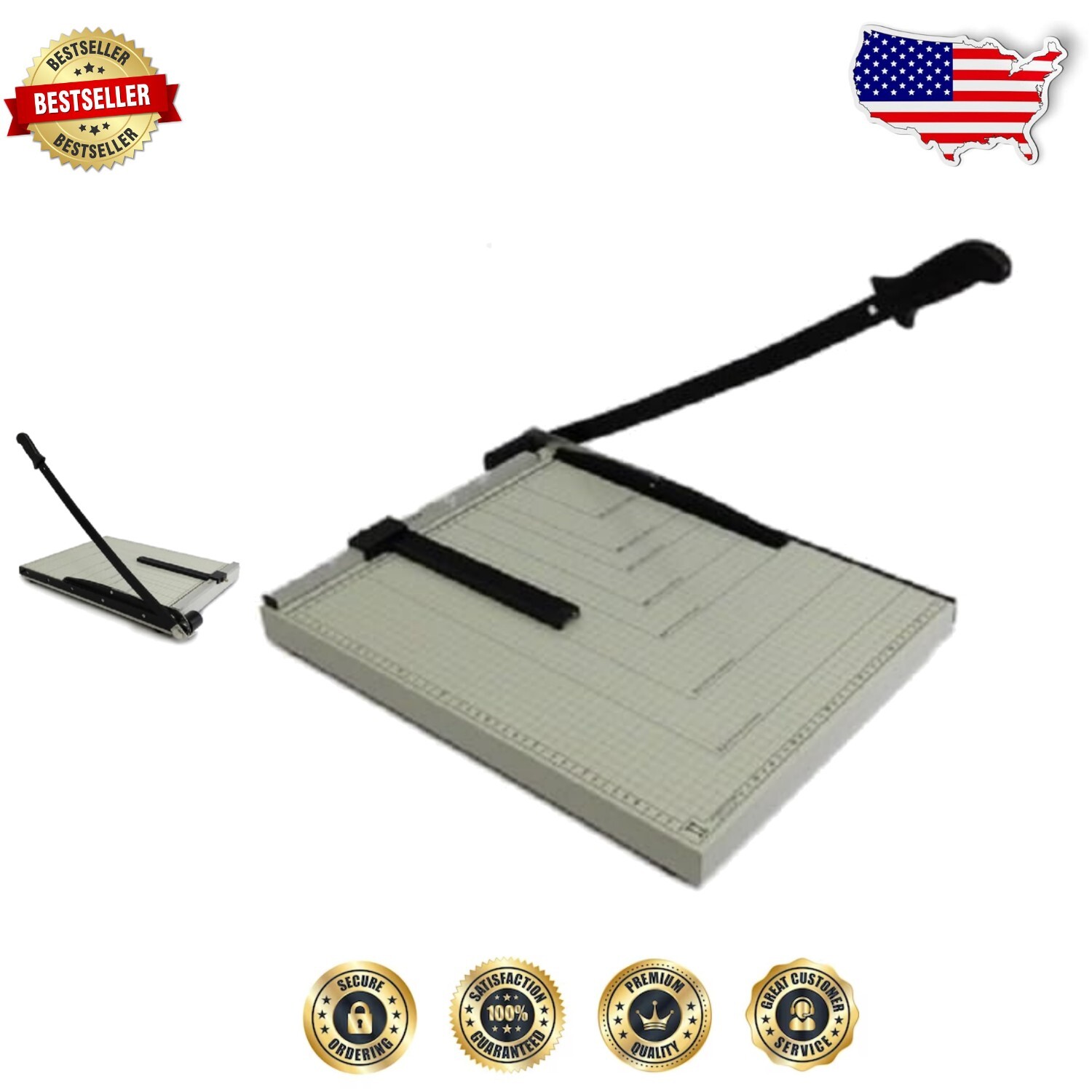 Precision Compact Paper Cutter with Metal Base for Crafts and Projects