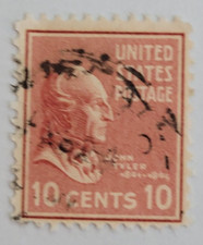 United States Postage Stamp ~ John Tyler ~ 10₵ Orange ~ Posted ~ c.1938 - 16
