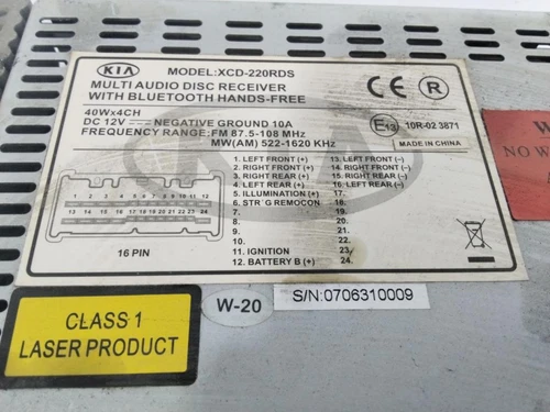 XCD220RDS Sistema Audio/Radio Cd para KIA CARENS (UN) Concept 2006 1747124 - Imagen 3 de 10