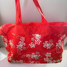 Borsa Carpisa estiva con tracolla viaggio rossa floreale borsa/libri/spiaggia