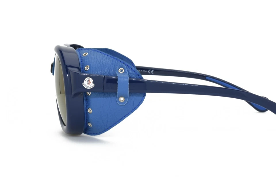 Gafas de sol MONCLER Shield cuero genuino escudo azul 0090/90D Foto 3 de 4