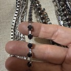 12 Strand Necklace/4 Strand Earring Set, Multi-strand layered, Black Silver, Gem — photo 6