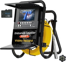 Sewer Camera 100ft Sewer Inspection Camera with Distance Counter and Keyboard 7"