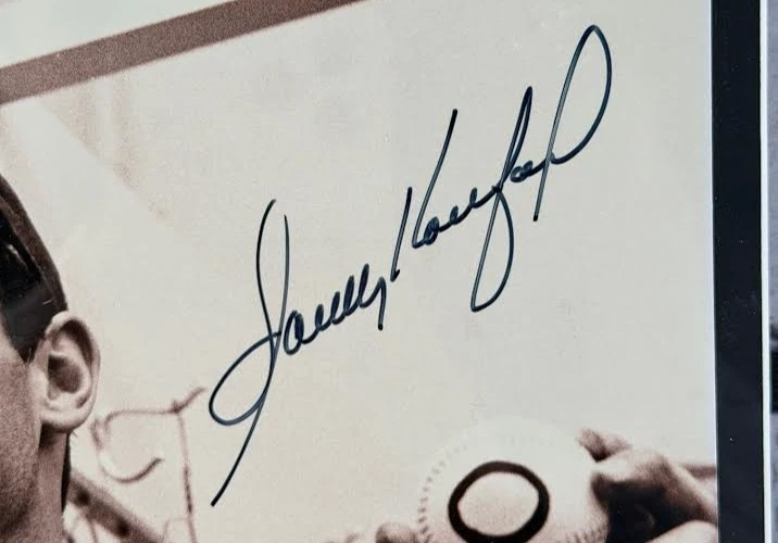 Sandy Koufax Autographed 8x10 w/ 4 Career No Hitters plaque in LED Shadowbox JSA - Image 3 of 4