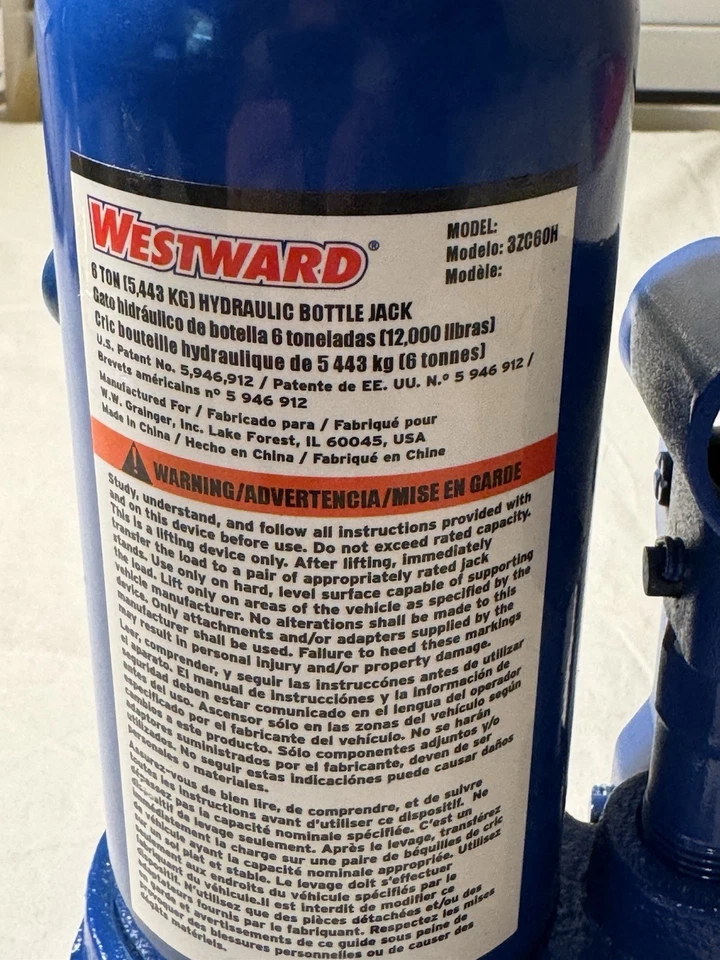 Gato de botella Westward de 6 toneladas modelo # 3ZC6OH Foto 2 de 4