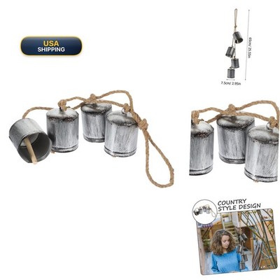 Xmas Hanging Cow Bell Metal Rustic for Garden Patio Decor