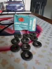 Corgi Toys  19 mm Spare Tyre Pack   No. 1452 . vintage. New Old Stock, 10 Tyres 