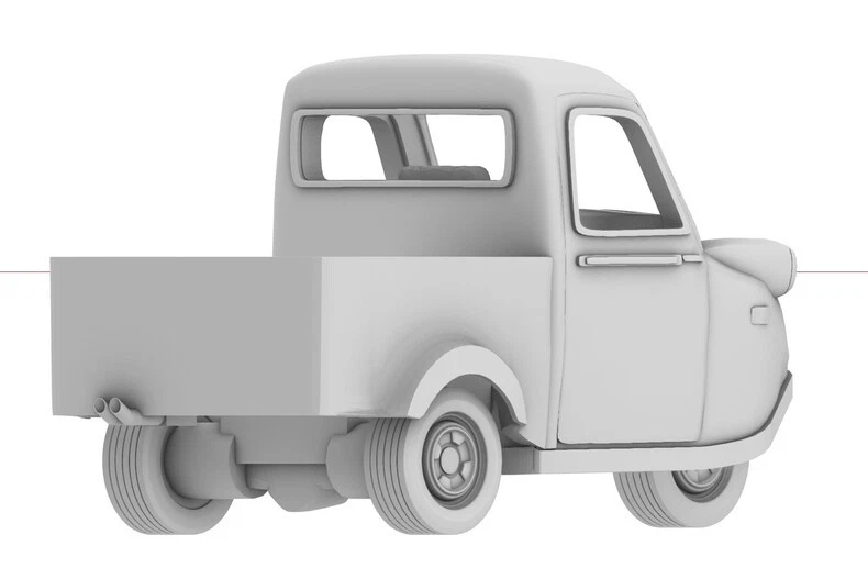 3D Printing 1/72 Japanese Daihatsu Midget tricycle Unpainted - Image 3 of 4
