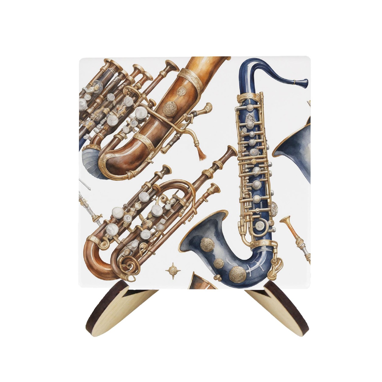 Musical Instruments Ceramic Coasters & Stand Set - Gift for Musicians Set of 4