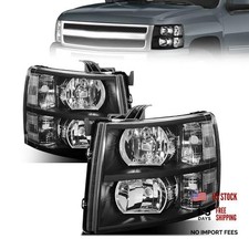 Front Headlight Assembly for 2007-2013 Chevy Silverado 1500 2007-2014 Black