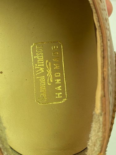 Samuel Windsor Tan Leather Brogue Oxford Shoes UK 8.5 NEW - Picture 15 of 15